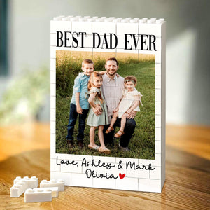 Custom Photo Building Block: Personalized Dad Picture Brick Puzzle, Father's Day Gift for Dad from Kids, Dad Birthday Gift, Gift for Husband