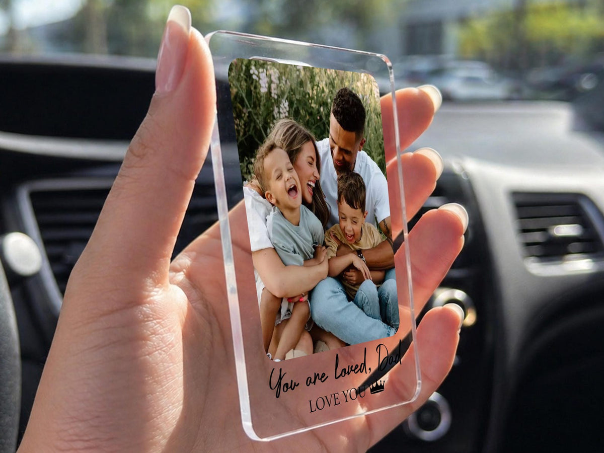Personalized Car Visor Clip Gift for Dad, First Father s Day Drive Safe Daddy Gifts, Custom Photo Sun Visor Clip, Unique Dad Gifts from Kids