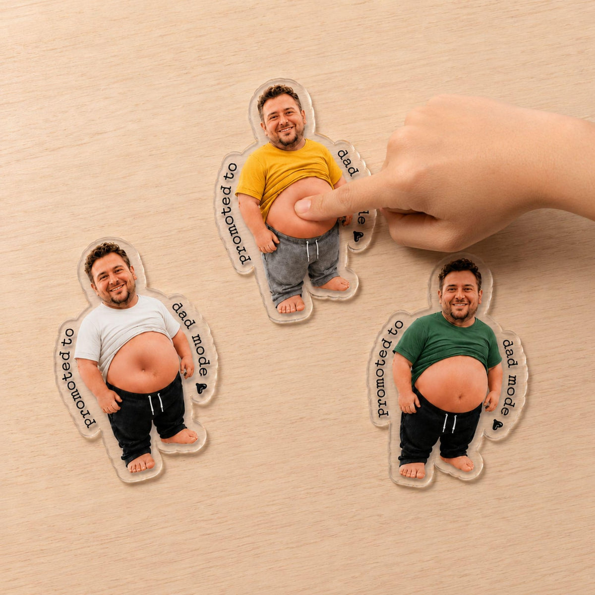 Funny Daddy Face Squishy Belly Fridge Magnet, Personalized Father's Day Gift For Husband, Custom Dad Photo Magnet, Gift From Son Daughter
