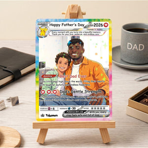 Custom Father s Day Anime Card, Personalized Photo Trading Card, Gift for Gamer Dad, Father s Day Present, Custom Trainer Card