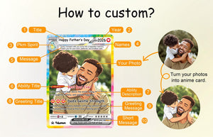 Custom Father s Day Anime Card, Personalized Photo Trading Card, Gift for Gamer Dad, Father s Day Present, Custom Trainer Card