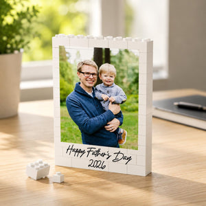 Personalized Father's Day Gift For Dad, Custom Photo Building Block, Daddy And Me Puzzle Block, Custom Brick Figures from Photo, Gamer Dad
