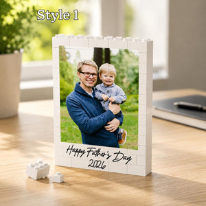 Personalized Father's Day Gift For Dad, Custom Photo Building Block, Daddy And Me Puzzle Block, Custom Brick Figures from Photo, Gamer Dad