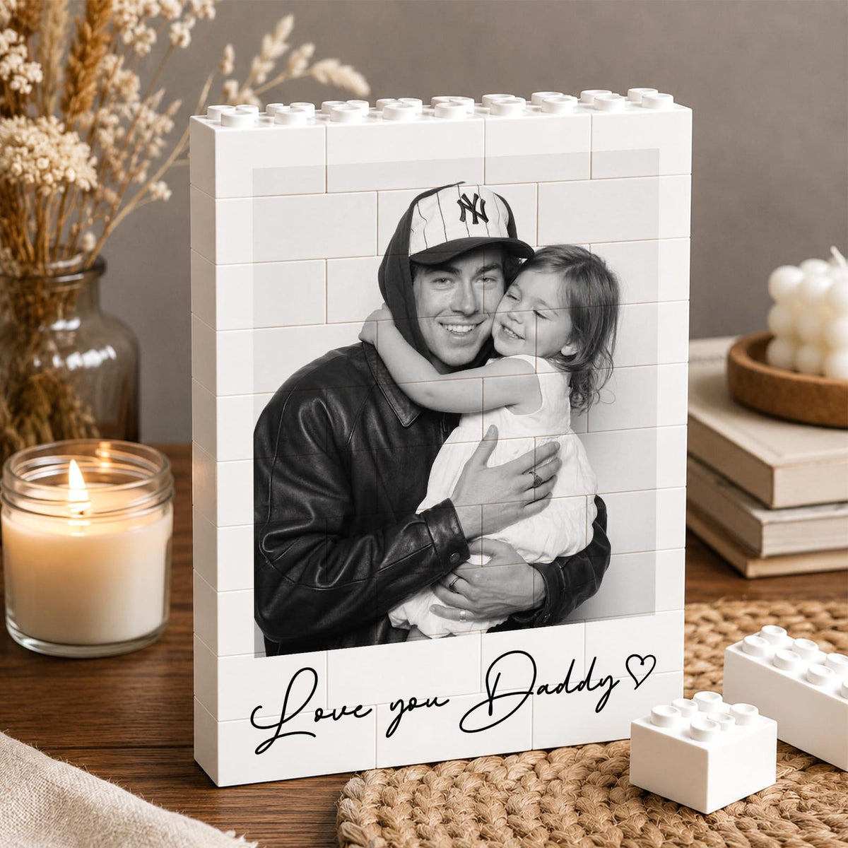 Custom Photo Building Blocks for Dad, Fathers Day Gift for Him, Bricks Puzzle Gift for Dad, Gift for Husband, Dad Puzzle Gift