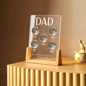 Moon Phase Dad Gift Personalized Acrylic Plaque Light, Custom Night Sky Gift for Dad, Father s Day Gift, LED Moon Lamp Keepsake
