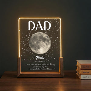 Moon Phase Dad Gift Personalized Acrylic Plaque Light, Custom Night Sky Gift for Dad, Father s Day Gift, LED Moon Lamp Keepsake
