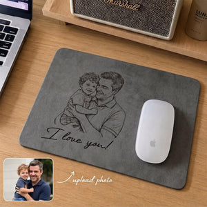 Personalized Fathers Day Gift Custom Photo Sketch Charging Pad, Custom Wireless Charger Pad For Husband Dad, Office Husband Desk Decor