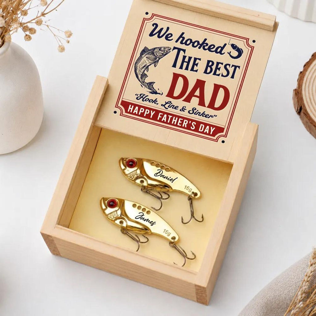 Personalized Fishing Lure for Dad, Custom Engraved Lure, Father's Day Gift, Fisherman Gift, Fishing Lover Gift with Wooden Box