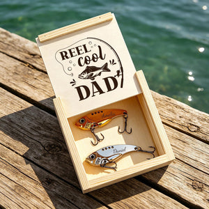 Personalized Fishing Lure Set, Custom Engraved Metal Bait, Gift for Dad Grandpa Uncle, Birthday Retirement & Father's Day Fisherman Keepsake