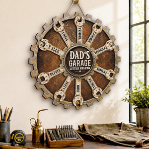 Personalized Dad We Love You Garage Sign,Father Day Gift For Husband Dad Grandpa,Dad with Kid Name,Daddy Birthday,Workshop Sign,Family Decor