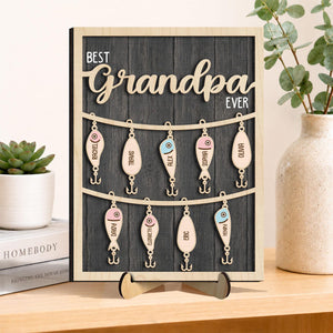 Personalized We Hooked The Best Dad Sign with Children s Names,Father's Day Gift,Fishing Dad Grandpa Gift,Fisherman,Fishing Lures for Dad