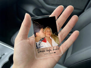 Personalized Car Visor Clip Gift for Dad, First Father s Day Drive Safe Daddy Gifts, Custom Photo Sun Visor Clip, Unique Dad Gifts from Kids