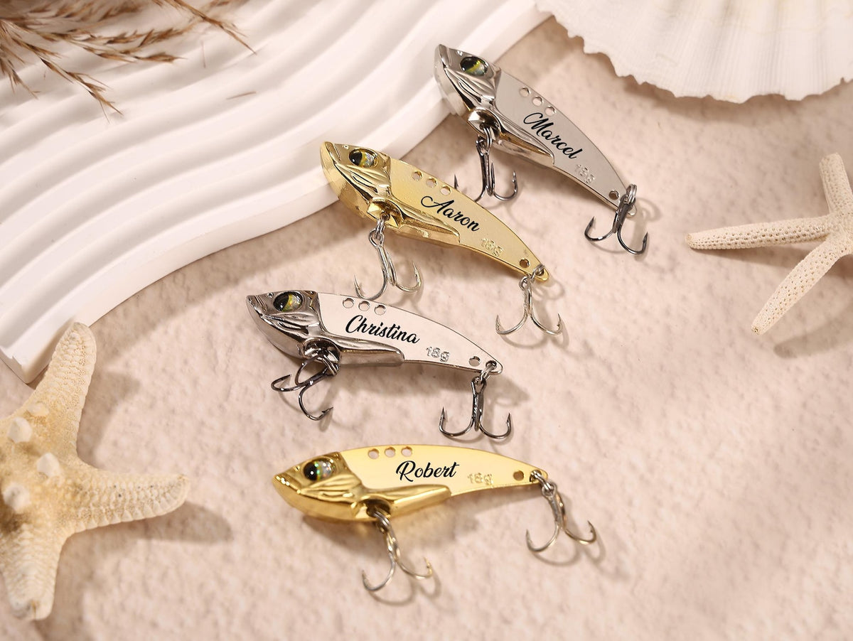 Personalized Engraved Fishing Lure, Custom Stainless Steel Lure with Gift Box, Fisherman Gift for Dad Husband Grandpa, Father's Day Gift
