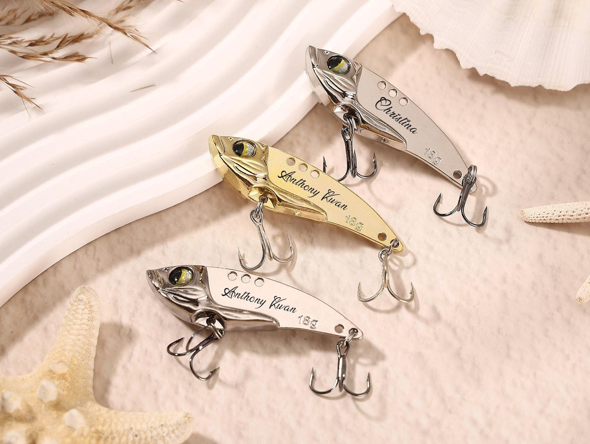 Personalized Engraved Fishing Lure, Custom Stainless Steel Lure with Gift Box, Fisherman Gift for Dad Husband Grandpa, Father's Day Gift