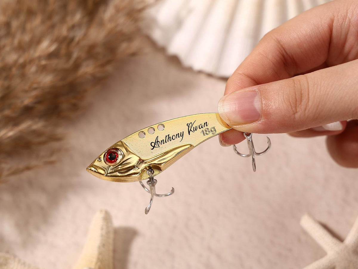 Personalized Engraved Fishing Lure, Custom Stainless Steel Lure with Gift Box, Fisherman Gift for Dad Husband Grandpa, Father's Day Gift