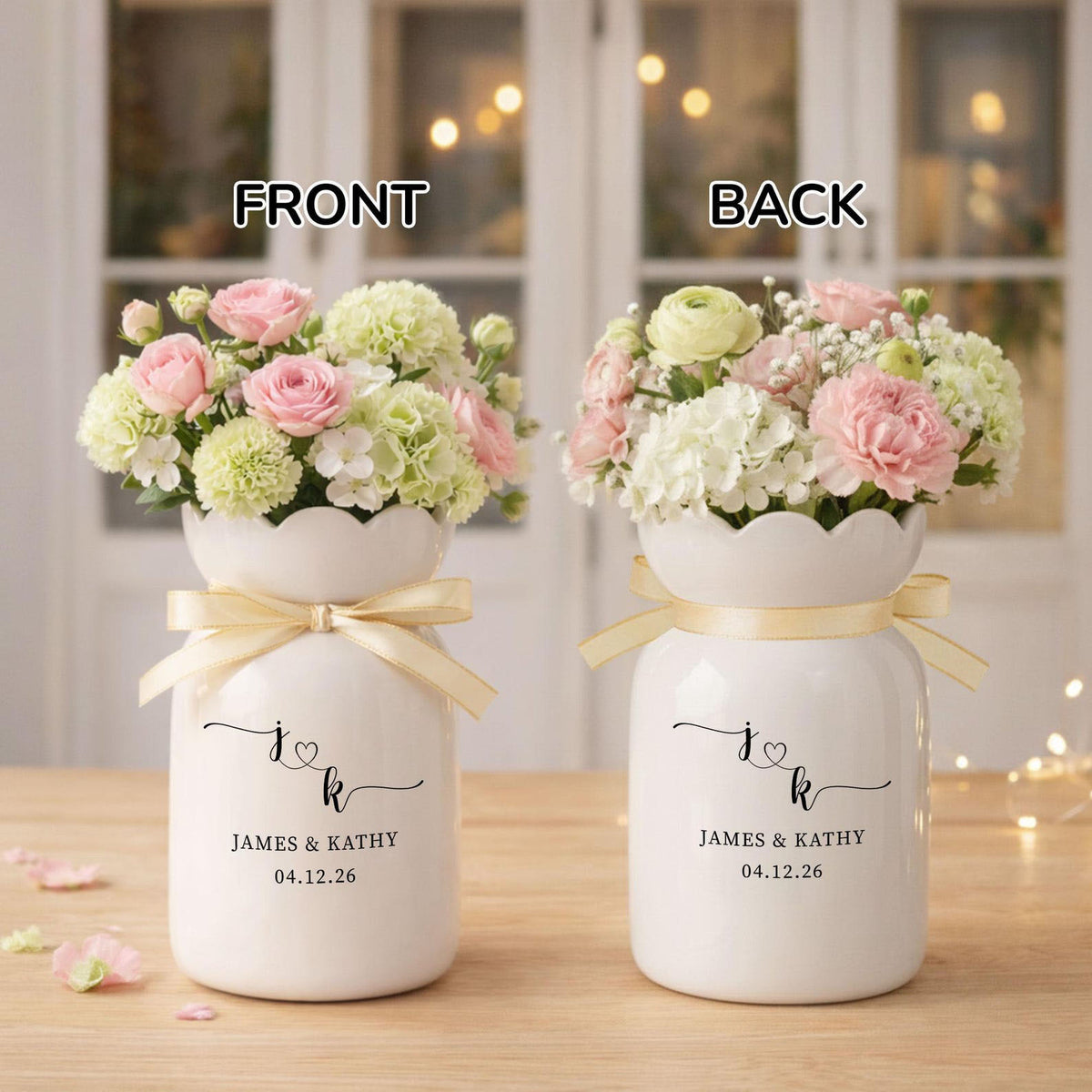Wedding Gift Flower Vase, Engaged Vase, New Engaged Couple Gift, Wedding Gift for Newlyweds, Wedding Vase Gift, Anniversary Gift for Couple