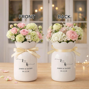 Wedding Gift Flower Vase, Engaged Vase, New Engaged Couple Gift, Wedding Gift for Newlyweds, Wedding Vase Gift, Anniversary Gift for Couple