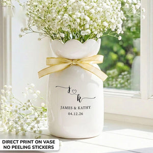 Wedding Gift Flower Vase, Engaged Vase, New Engaged Couple Gift, Wedding Gift for Newlyweds, Wedding Vase Gift, Anniversary Gift for Couple