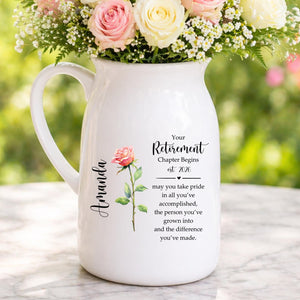 Personalized Retirement Gift, Custom Retirement Vase, Retirement Gift For Coworker