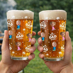 Custom Photo Best Dad Grandpa Ever Beer Glass, Personalized Father s Day Gift, Custom Photo Gifts, Grandpa Gifts
