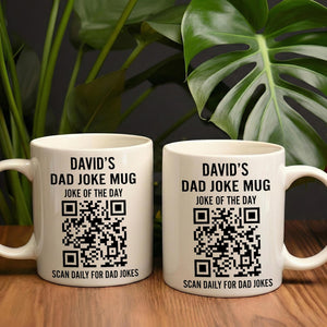 Custom Dad Joke Mug, Scan Daily For Dad Jokes, Funny Father Day Coffee Cup