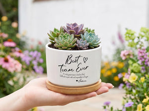 Personalized Gift Planter, Custom Flower Pot with Message, Plant Lover Gift for Teacher Mom Coworker Friend