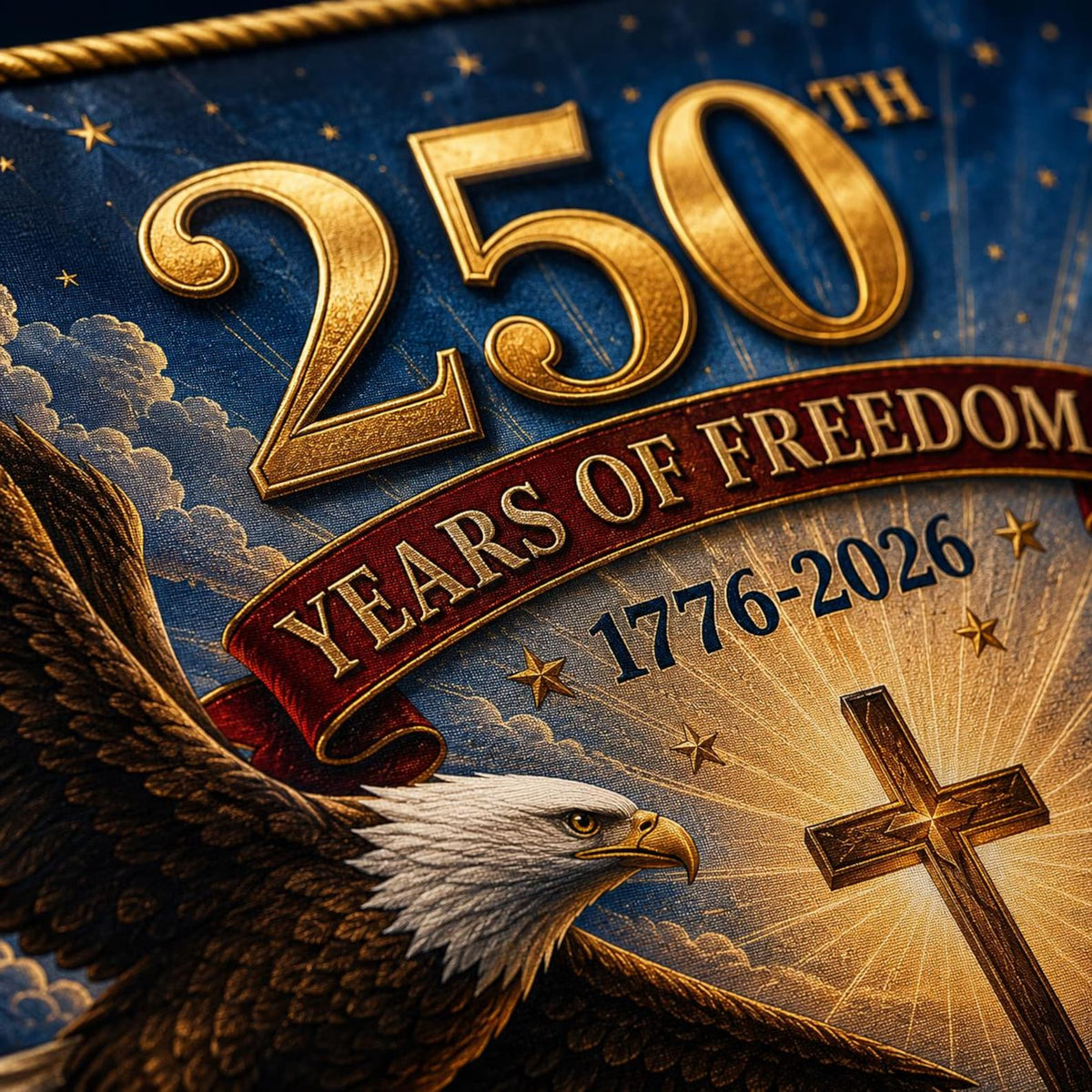 USA 250th Anniversary Patriotic Bunting Banner, America 1776 2026 Semicircle Fence Flag, Christian Freedom Porch Decor, Fourth of July Decor