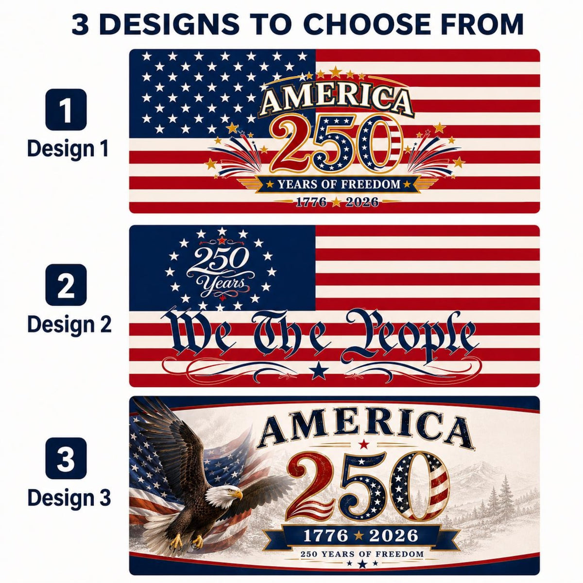 America 250th Anniversary Patriotic Outdoor Flag, Eagle Independence Day Banner, 1776-2026 USA House Flag, Freedom Flag, Outdoor Banner