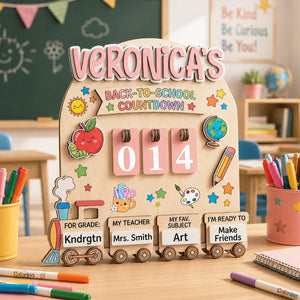 Personalized Back to School Countdown Sign, First Day of School Countdown Board, Custom Kids School Sign, Back to School Tracker for Kids