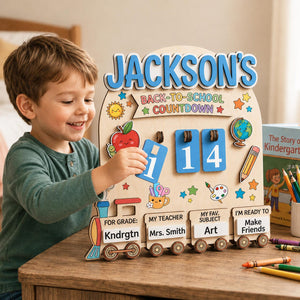 Personalized Back to School Countdown Sign, First Day of School Countdown Board, Custom Kids School Sign, Back to School Tracker for Kids