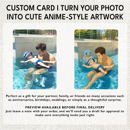 Custom Father s Day Poke Card, Personalized Dad Photo Card, Gift For Dad From Kids, Family Keepsake Trading Card