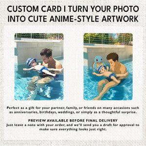 Custom Father s Day Poke Card, Personalized Dad Photo Card, Gift For Dad From Kids, Family Keepsake Trading Card