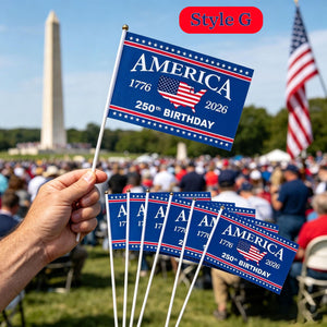 US 250th Anniversary Handheld Flags, Patriotic Souvenir Waving Flags USA Patriotic Handheld Flags for 4th of July Outside Decorations