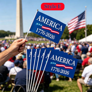 US 250th Anniversary Handheld Flags, Patriotic Souvenir Waving Flags USA Patriotic Handheld Flags for 4th of July Outside Decorations