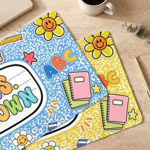 Custom Teacher Composition Book Desk Mat, Custom Teacher Mouse Pad, Back To School, Teacher Appreciation Gift from Student, End of Year Gift