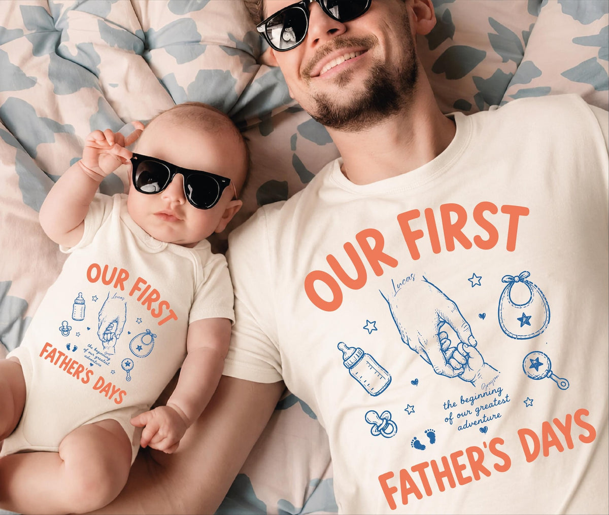 Our First Father's Day Shirt, Custom Father and Son Matching Tee, Dad and Me, 1st Fathers Day Gift