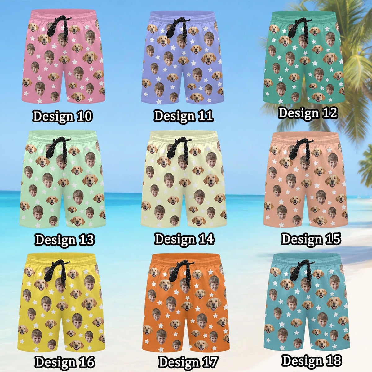 Custom Photo Swim Trunks, Personalized Beach Shorts, Father's Day Gift Gift For Father Gift Husband Summer Gift