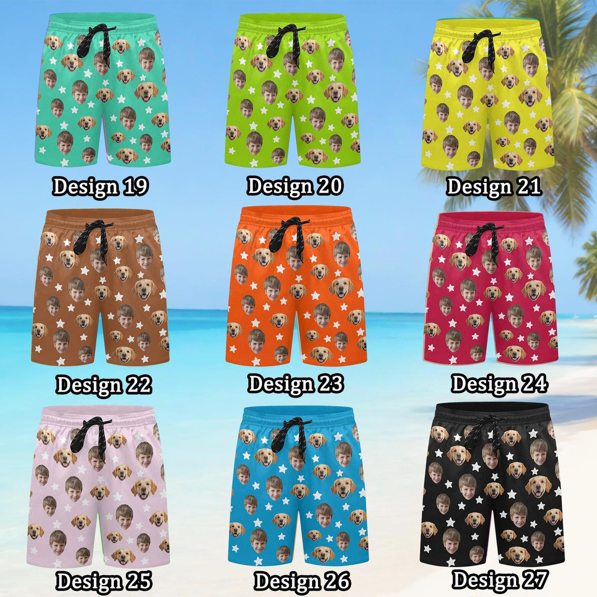 Custom Photo Swim Trunks, Personalized Beach Shorts, Father's Day Gift Gift For Father Gift Husband Summer Gift