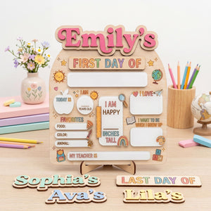Custom First Day of School Sign, Back to School Board, Preschool Kindergarten 1st Day of School Sign, Last Day of School Keepsake
