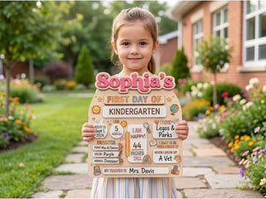Custom First Day of School Sign, Back to School Board, Preschool Kindergarten 1st Day of School Sign, Last Day of School Keepsake