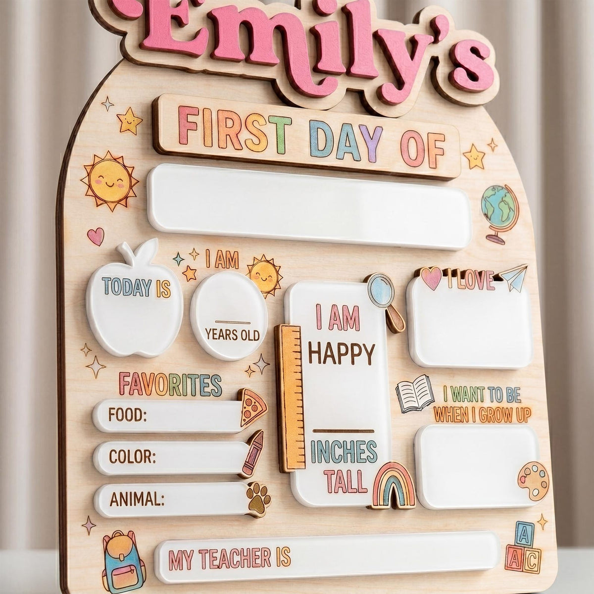Custom First Day of School Sign, Back to School Board, Preschool Kindergarten 1st Day of School Sign, Last Day of School Keepsake