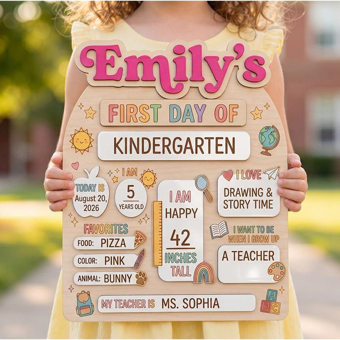 Custom First Day of School Sign, Back to School Board, Preschool Kindergarten 1st Day of School Sign, Last Day of School Keepsake