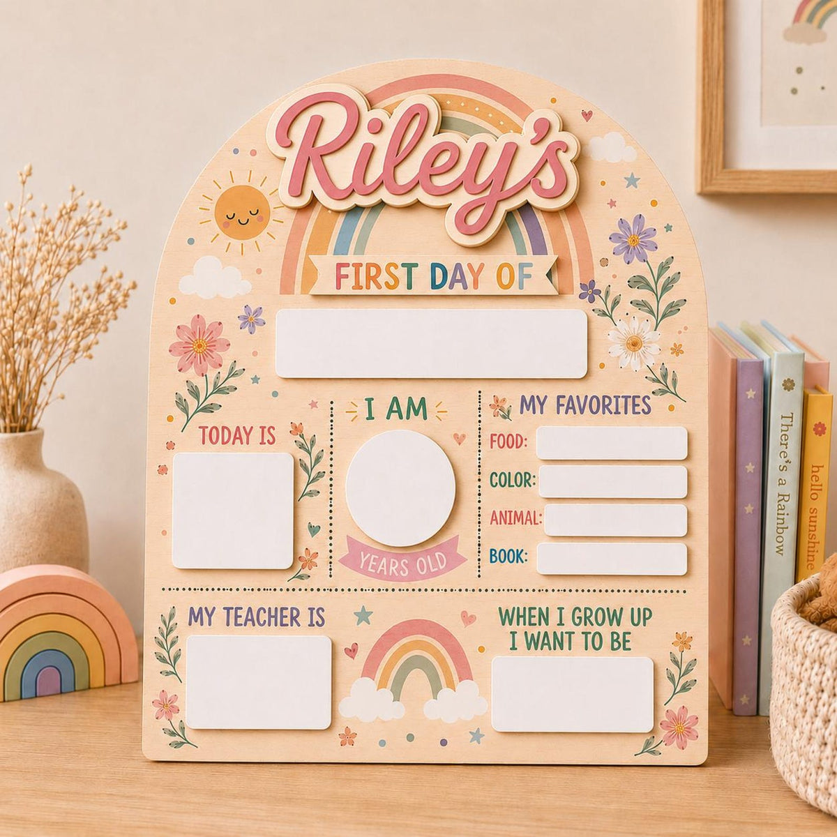 Personalized First and Last Day of School Sign, Back to School Board Kids Gift, Preschool Kindergarten 1st Day of School Photo