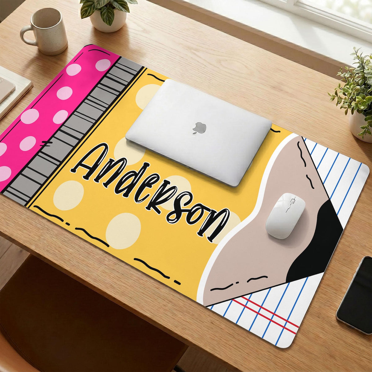 Personalized Teacher Desk Mat, Custom Teacher Pencil Desk Mat With Name, Teacher Gifts, Back To School Gift, Teacher Appreciation Gift