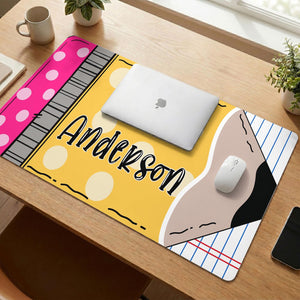 Personalized Teacher Desk Mat, Custom Teacher Pencil Desk Mat With Name, Teacher Gifts, Back To School Gift, Teacher Appreciation Gift