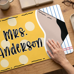 Personalized Teacher Desk Mat, Custom Teacher Pencil Desk Mat With Name, Teacher Gifts, Back To School Gift, Teacher Appreciation Gift