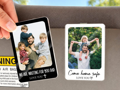 Personalized Car Visor Clip Gift for Dad, First Father s Day Drive Safe Daddy Gifts, Custom Photo Sun Visor Clip, Unique Dad Gifts from Kids