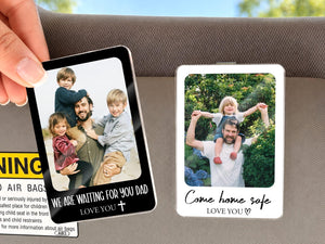 Personalized Car Visor Clip Gift for Dad, First Father s Day Drive Safe Daddy Gifts, Custom Photo Sun Visor Clip, Unique Dad Gifts from Kids