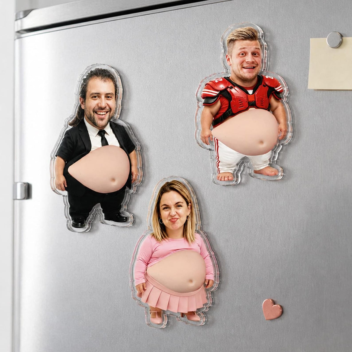 Personalized Dad Squeeze Belly Magnet, Funny Fridge Gift for Dad Father's Day Gift for Dad, Husband Photo Magnet, Funny Kitchen Decor