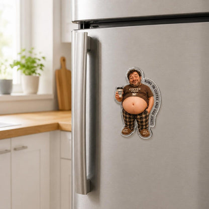 Custom Funny Dad s Grilling Face Squishy Belly Fridge Magnet, Personalized Dad Photo Squeeze Magnet, Father's Day Gift For Husband